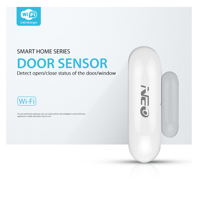 Wireless Door Sensor - ทูย่า ไวไฟเซ็นเซอร์ประตูและหน้าต่าง อุปกรณ์ตรวจจับแม่เหล็กประตูไร้สายอัจฉริยะ ตรวจจับสถานะเปิด/ปิด ขนาดเล็กและกะทัดรัด